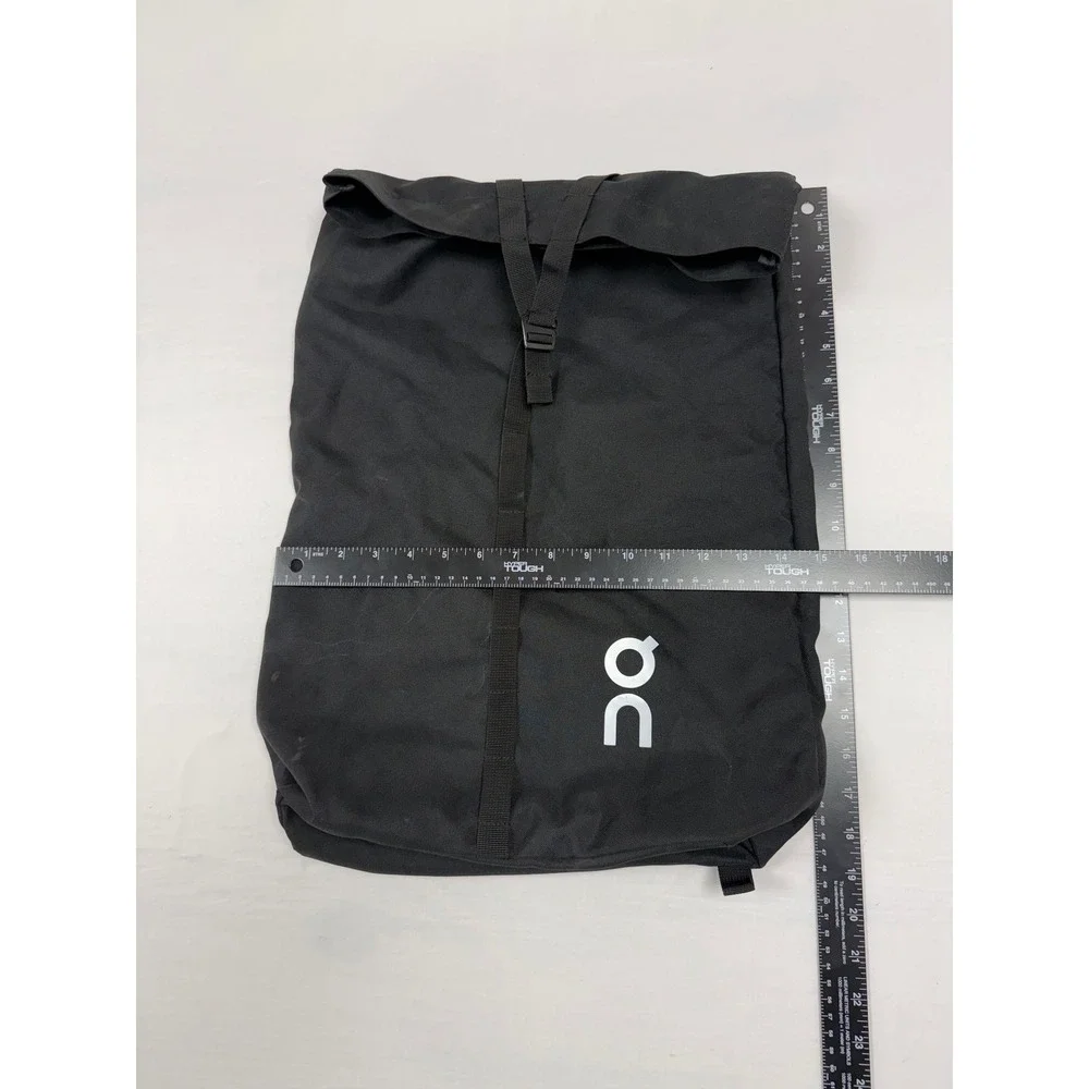 On Running Black‎ Roll Top Backpack Lightweight Commuter Bag Magnetic Buttons